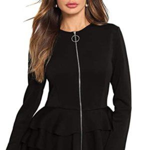 Women's elegant Long Sleeve Ruffle hem top